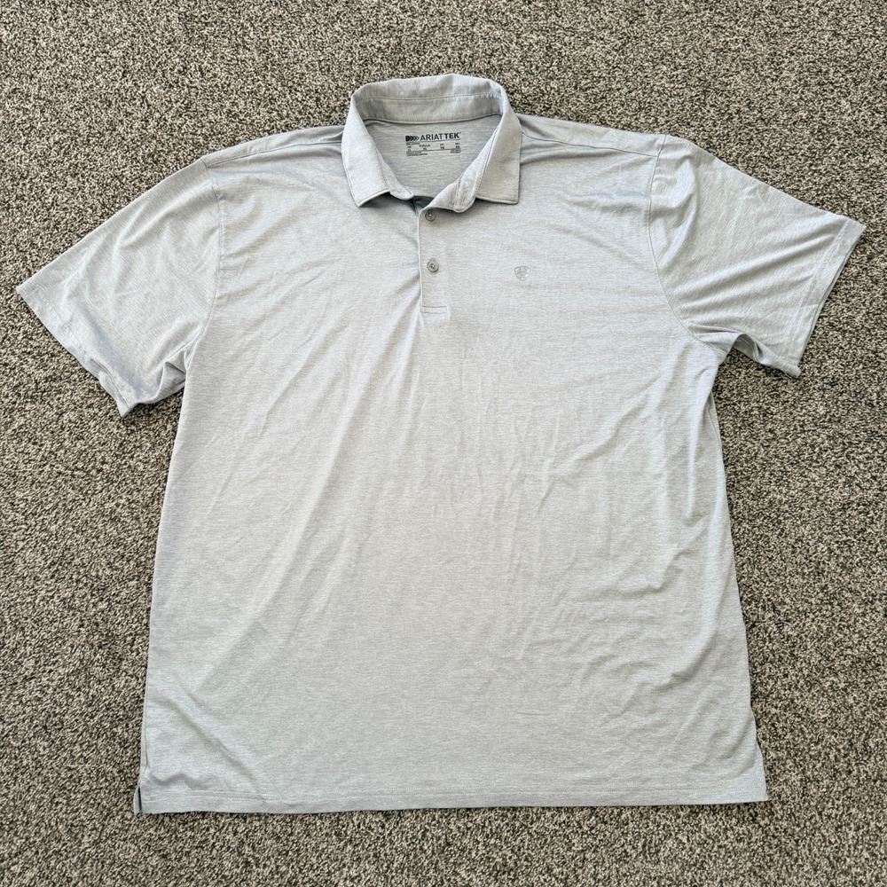 Ariat Tek Polo Shirt Men's XL Gray Active Workwear Western